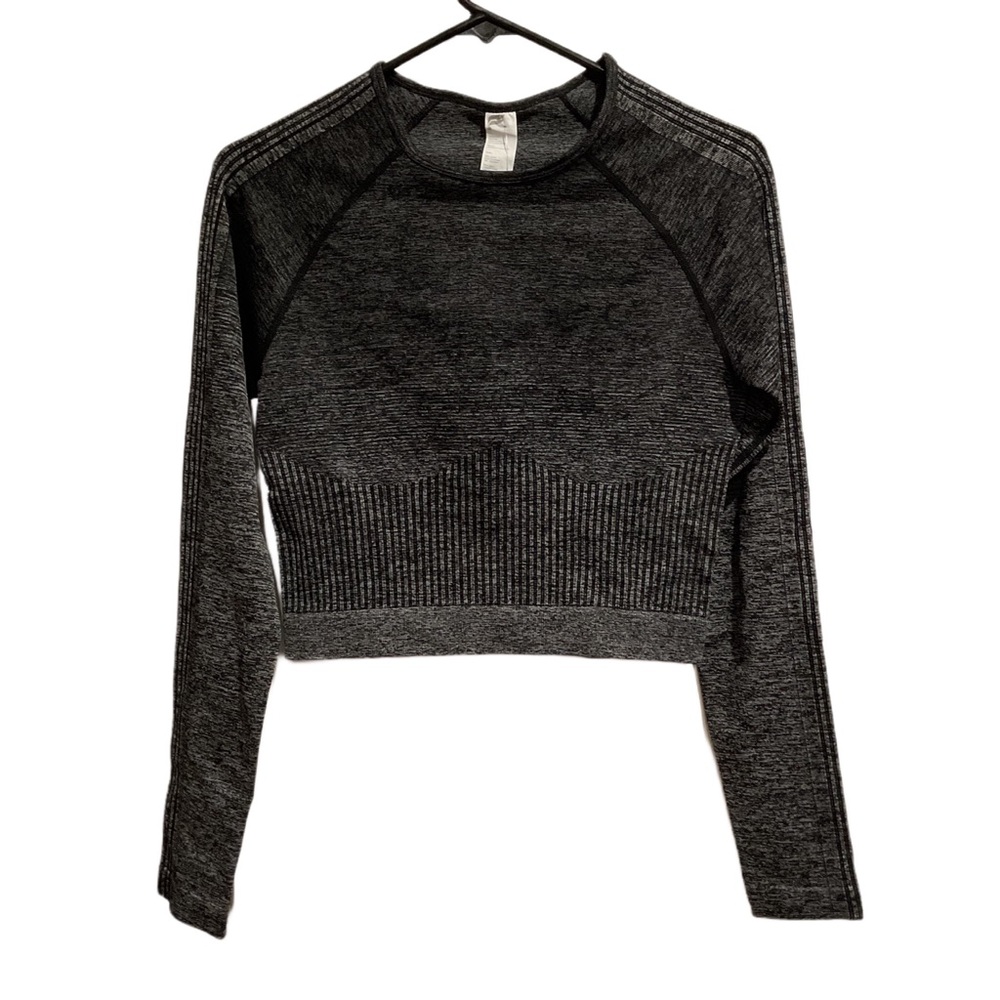 Fabletics Women’s Ombre Seamless Top Gray Long Sleeve